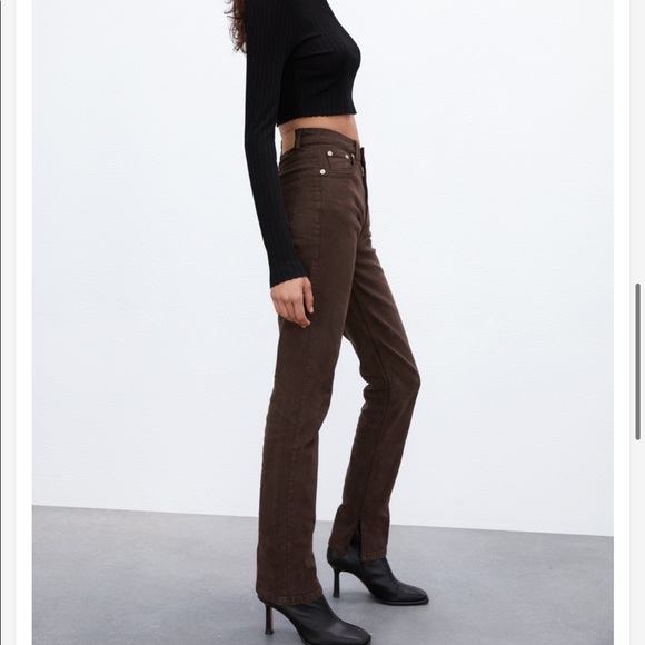 ZARA BROWN JEANS - Picture 1 of 11